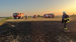 Zásah při požáru na poli